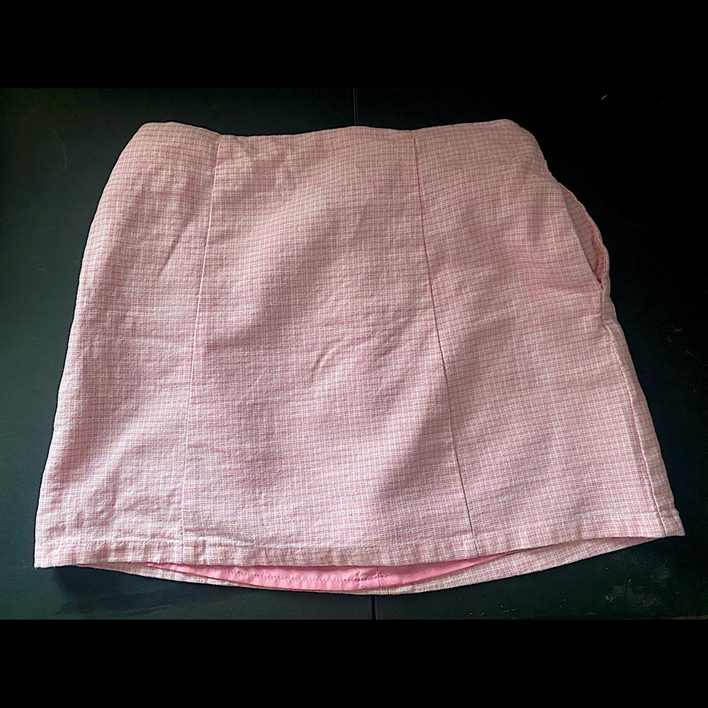 Pink & white plaid skirt from forever 21
